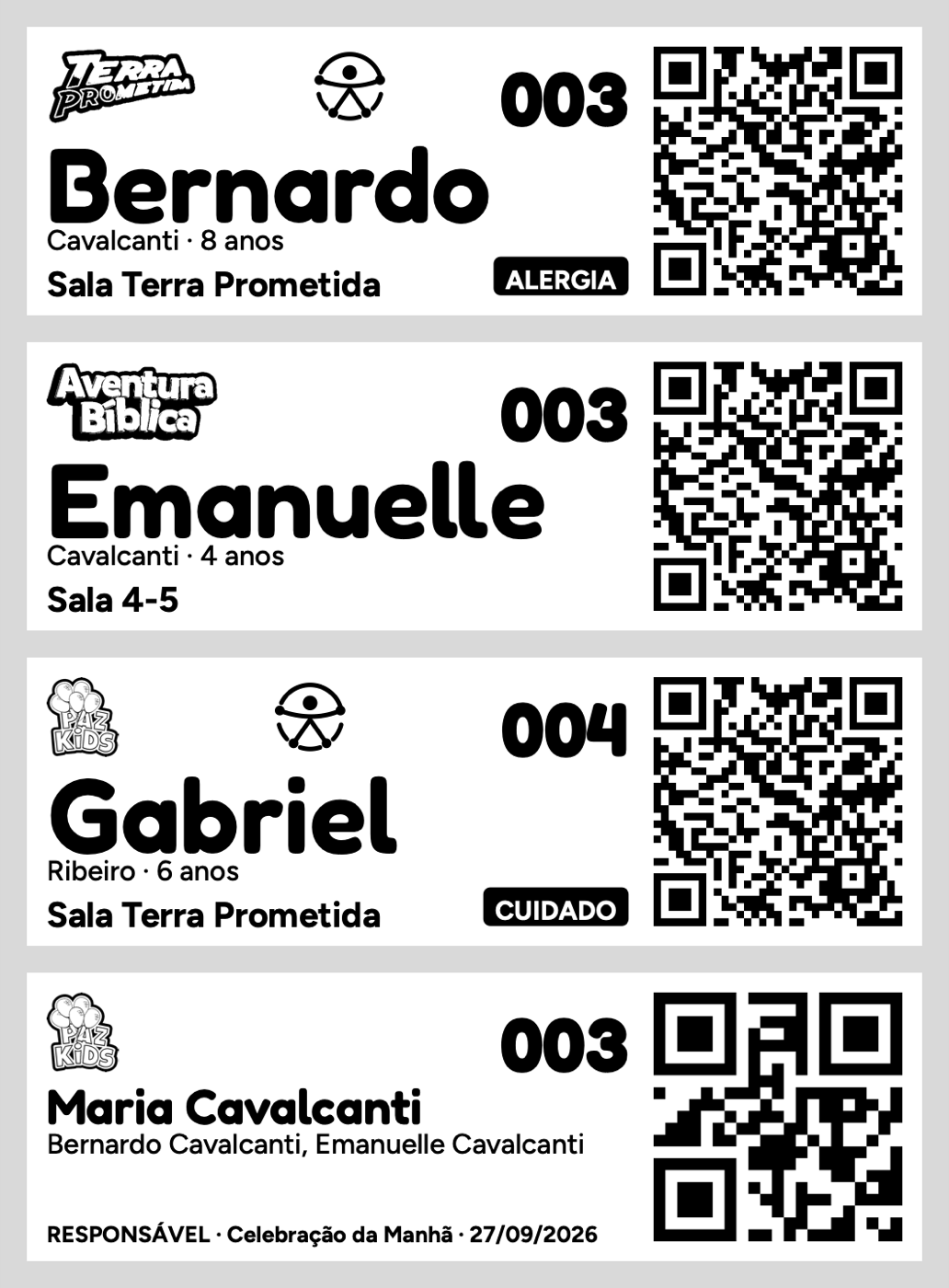 Etiquetas de check-in